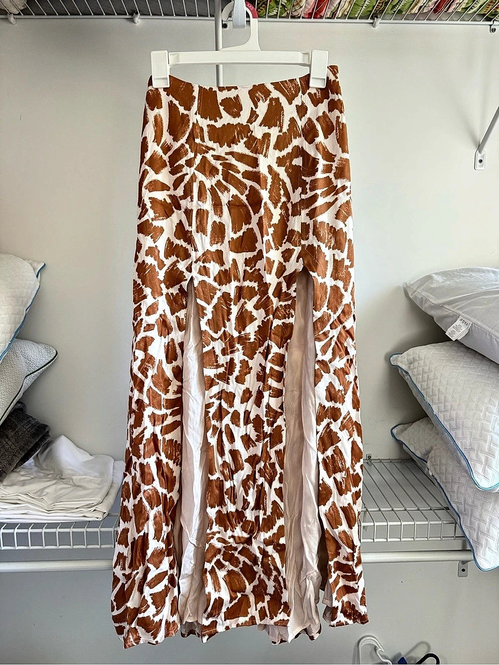 Maeve by Anthropologie Abstract Maxi Skirt in Brown & Cream Size Medium Like New